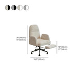 Ivory Swivel Adjustable Upholstered Footrest Office Chair #size