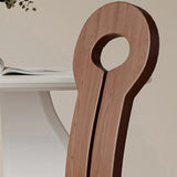 Key Slat Back Sherpa Curved Wood Side Dining Chair Black Image - 15