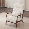 Khaki Cotton Linen Removable Cushions Accent Chair Image - 13