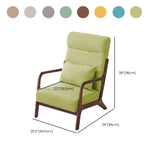 Khaki Cotton Linen Removable Cushions Accent Chair #size