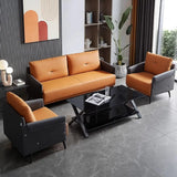 Khaki Water Resistant Nappa Leather Foam Fill Sofa Image - 2