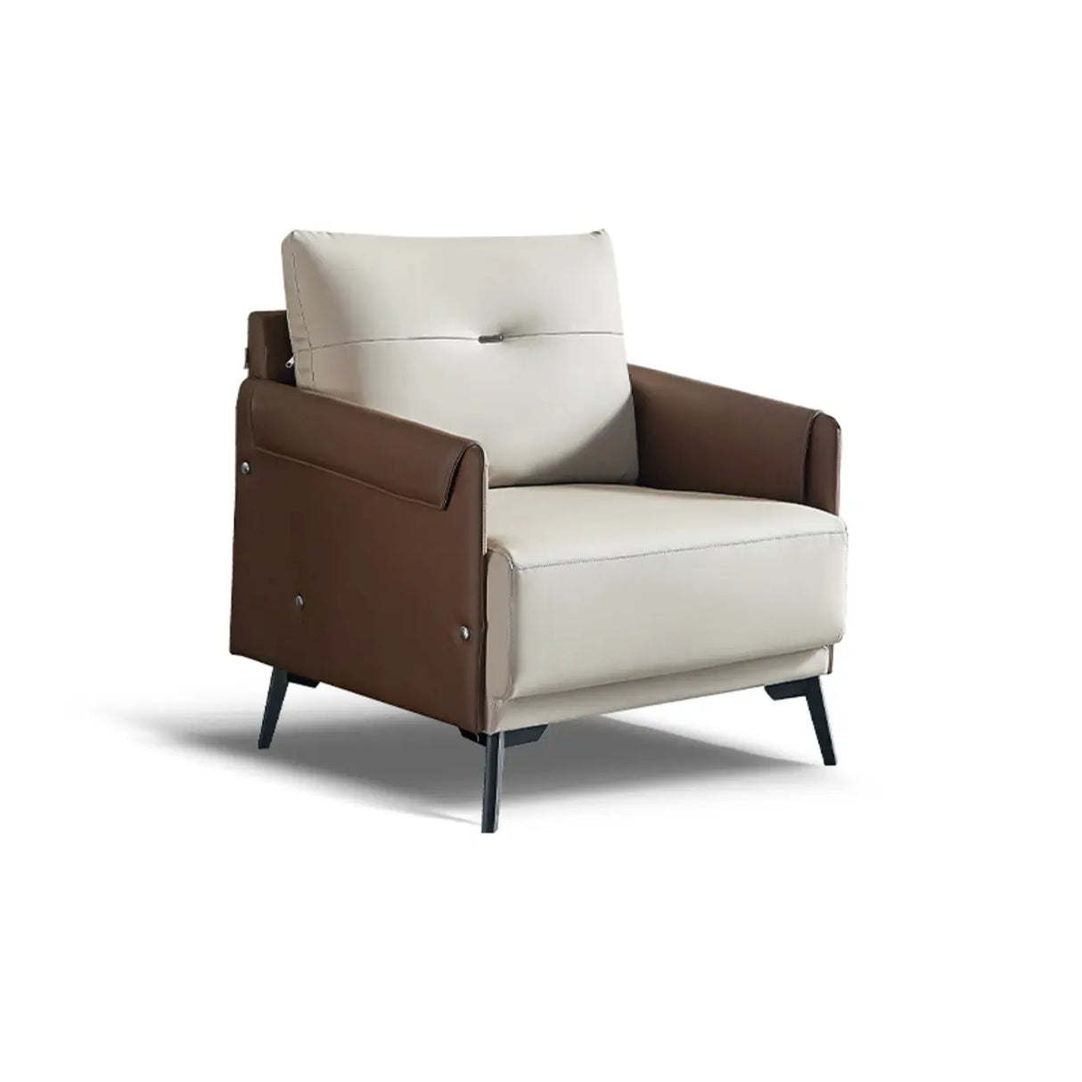 Khaki Water Resistant Nappa Leather Foam Fill Sofa Image - 8