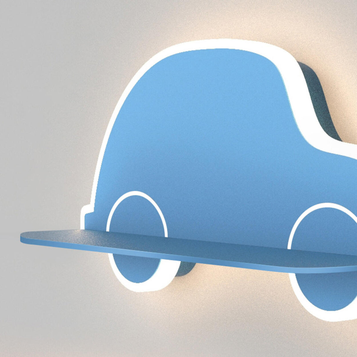Kid's Room Blue Car Shaped Wall Sconce with Shelf Image - 10
