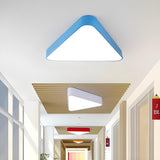 Kids Bedroom Colorful Triangle LED Flush Mount Light Image - 9