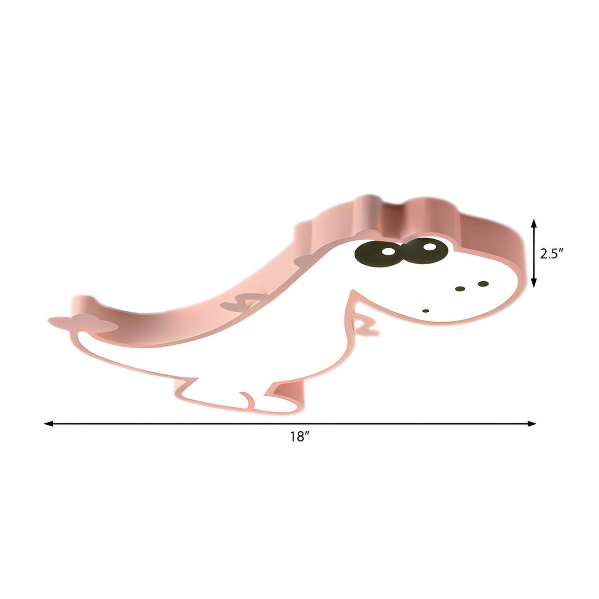 Kids Bedroom Cute Pink Dinosaur LED Flush Mount Light Image - 4