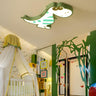 Kids Bedroom Cute Pink Dinosaur LED Flush Mount Light Image - 5