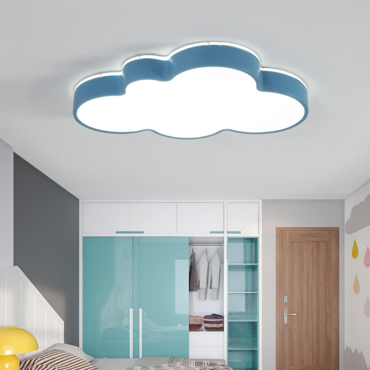 Kids Bedroom Lovely Cloud LED Flush Mount Ceiling Light Image - 8