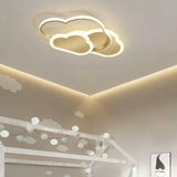 Kids Bedroom White Cloud LED Flush Mount Ceiling Light Image - 4