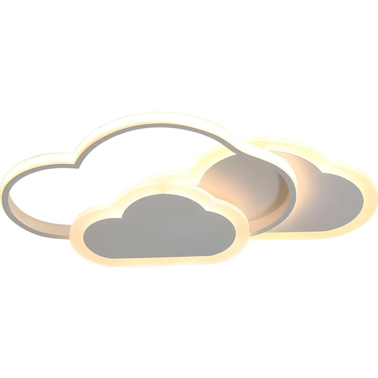 Kids Bedroom White Cloud LED Flush Mount Ceiling Light Image - 5