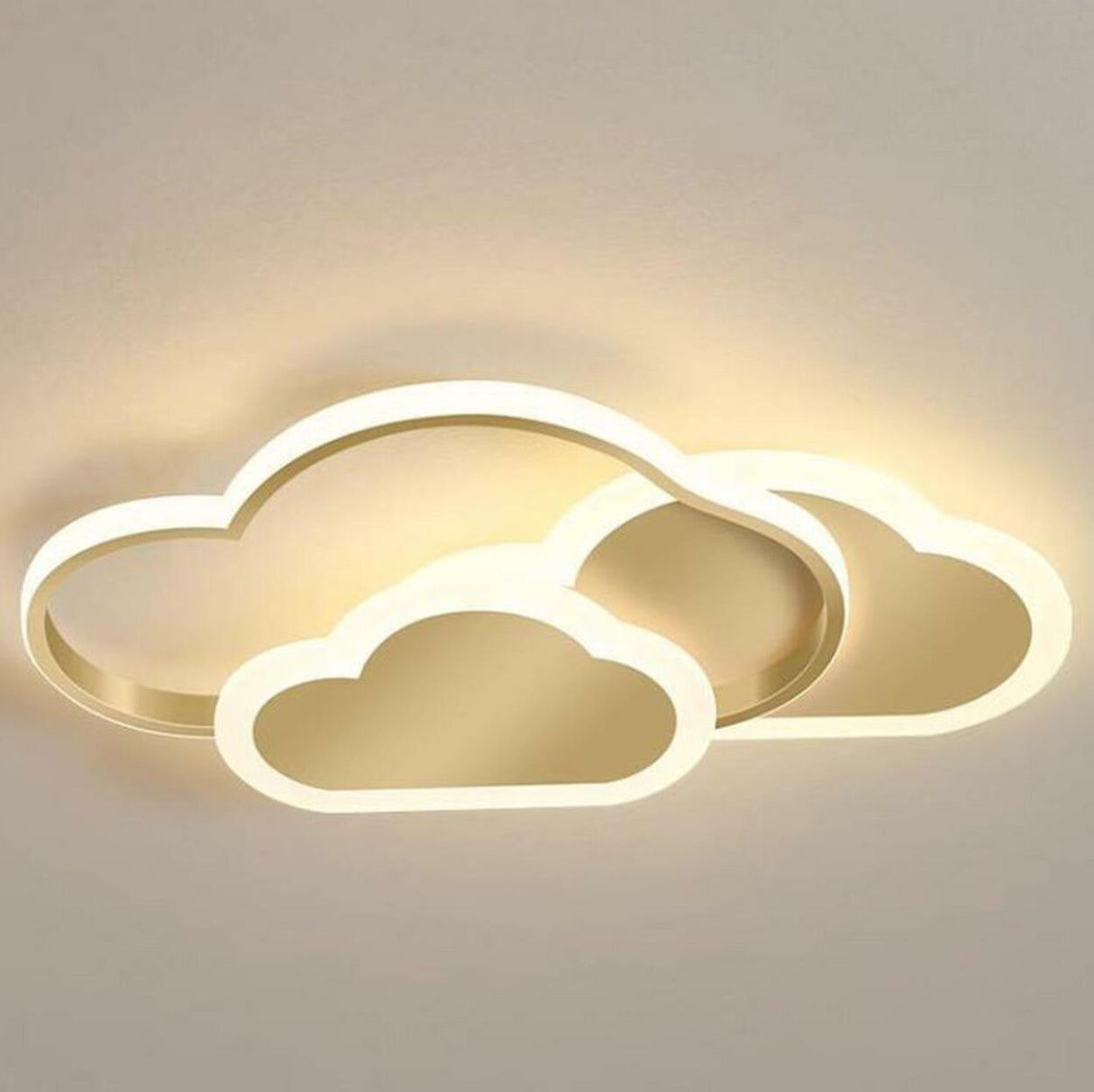 Kids Bedroom White Cloud LED Flush Mount Ceiling Light Image - 7