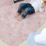 Kids Cartoon House Rug Synthetic Blue Area Rug Image - 4