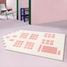 Kids Cartoon House Rug Synthetic Blue Area Rug Image - 5
