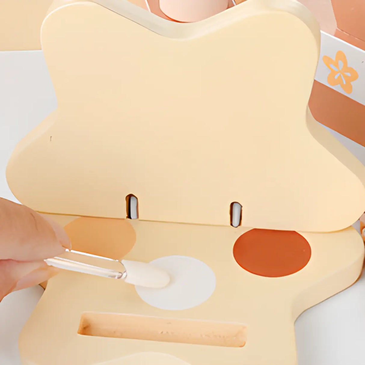 Kids Flower Wood Vanity Set with Mirror and Storage Image - 4