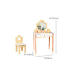 Kids Flower Wood Vanity Set with Mirror and Storage #size