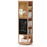 Kids Narrow Vertical Corner Rotating Wood Bookshelf Tower Image - 16