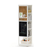 Kids Narrow Vertical Corner Rotating Wood Bookshelf Tower Image - 17
