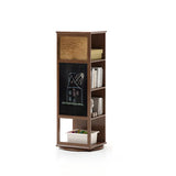 Kids Narrow Vertical Corner Rotating Wood Bookshelf Tower Image - 20