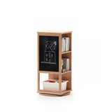 Kids Narrow Vertical Corner Rotating Wood Bookshelf Tower Image - 3