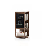 Kids Narrow Vertical Corner Rotating Wood Bookshelf Tower Image - 7