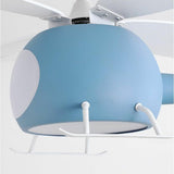 Kids Room 4 Blade Helicopter Creative Ceiling Fan Light Image - 12