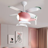 Kids Room 4 Blade Helicopter Creative Ceiling Fan Light Image - 5