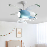 Kids Room 4 Blade Helicopter Creative Ceiling Fan Light Image - 7