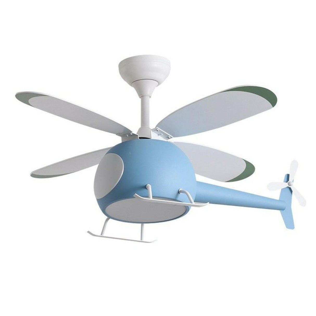 Kids Room 4 Blade Helicopter Creative Ceiling Fan Light Image - 9
