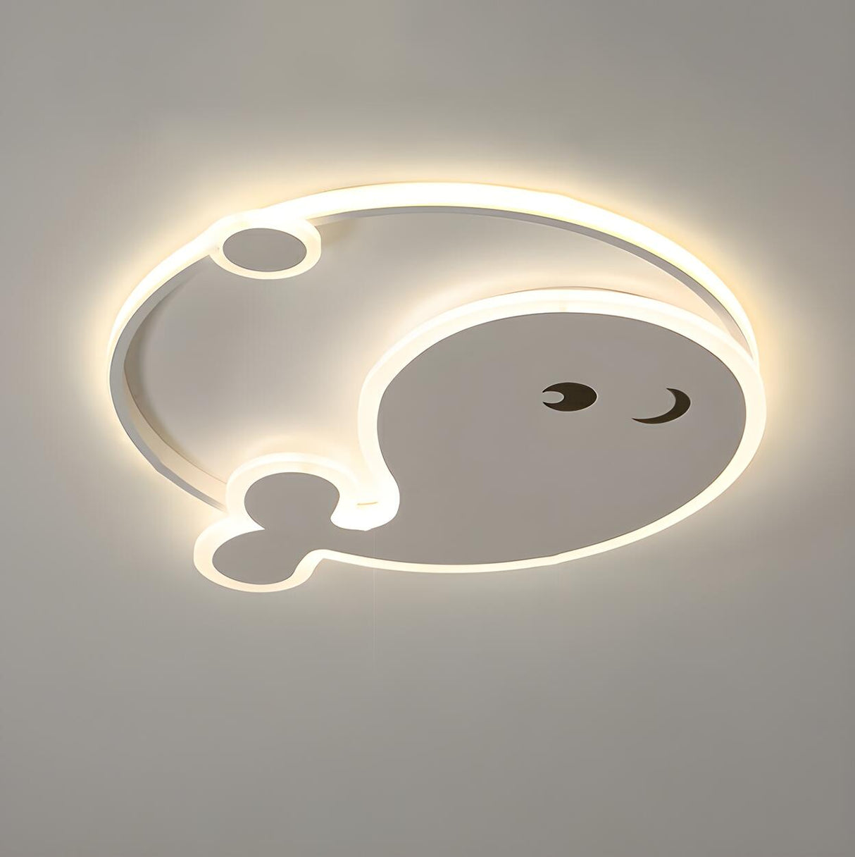 Kids Room Adorable Whale LED Flush Mount Ceiling Light Image - 9