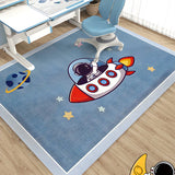 Kids Room Cartoon Astronaut Blue Anti-Slip Area Rug Image - 13