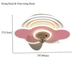 Kids Room Cartoon Rainbow Cloud Ceiling Fan with Light #size