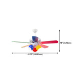 Kids Room Chic Multicolor 5 Blade Ceiling Fan Light #size