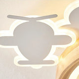 Kids Room Cloud Wood Flush Ceiling Fan with LED Light Image - 10