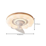 Kids Room Cloud Wood Flush Ceiling Fan with LED Light #size
