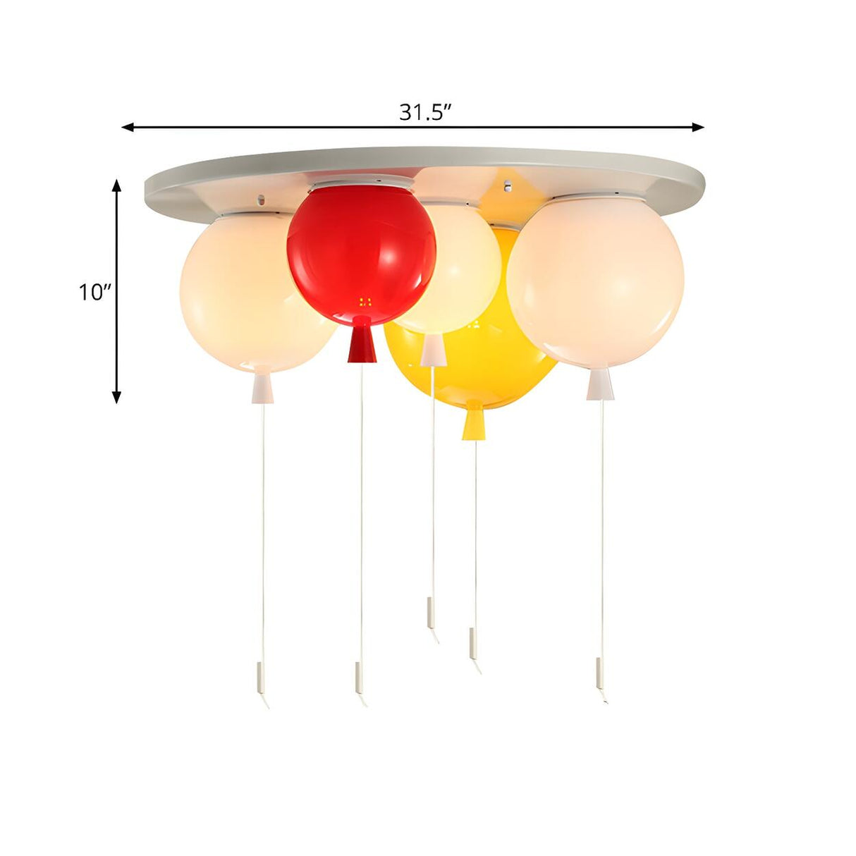 Kids Room Colorful Balloon Flush Mount Light 5-Light Image - 4