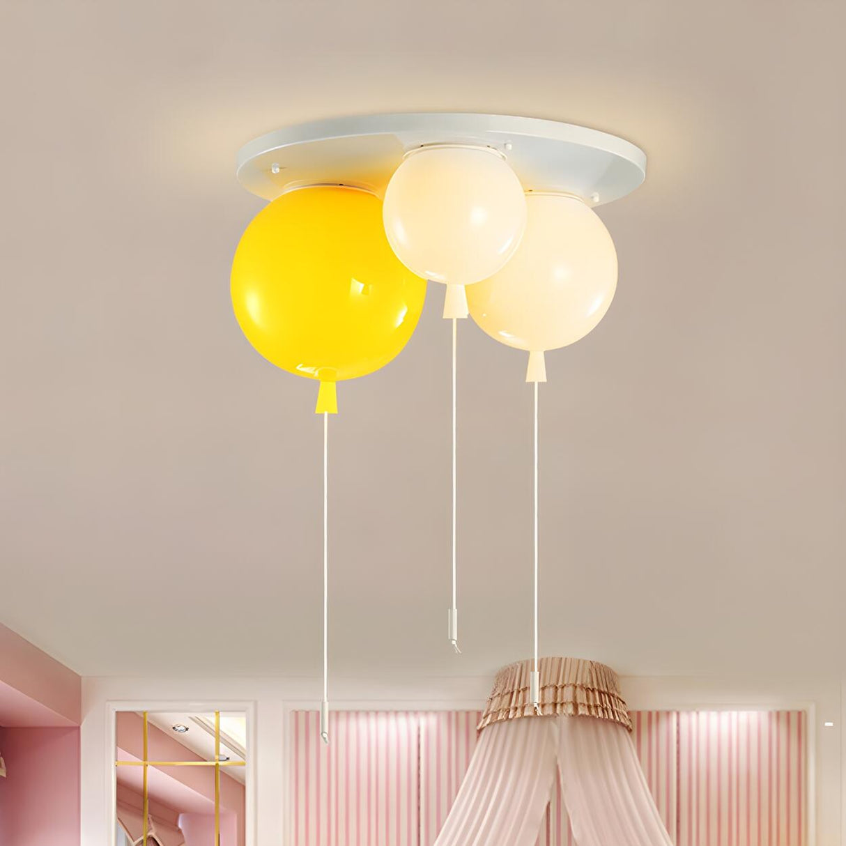Kids Room Colorful Balloon Flush Mount Light 5-Light Image - 5