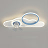 Kids Room Creative Ring Decor Cloud Ceiling Fan Light Image - 2