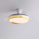 Kids Room Cute Round 3 Blade Ceiling Fan with LED Light Image - 12