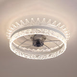 Kids Room Elegant Crown Round Ceiling Fan with Light Image - 12