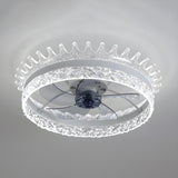Kids Room Elegant Crown Round Ceiling Fan with Light Image - 13