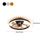 Kids Room Elegant Crown Round Ceiling Fan with Light #size