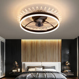 Kids Room Elegant Crown Round Ceiling Fan with Light Image - 3