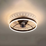 Kids Room Elegant Crown Round Ceiling Fan with Light Image - 6