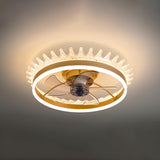 Kids Room Elegant Crown Round Ceiling Fan with Light Image - 7