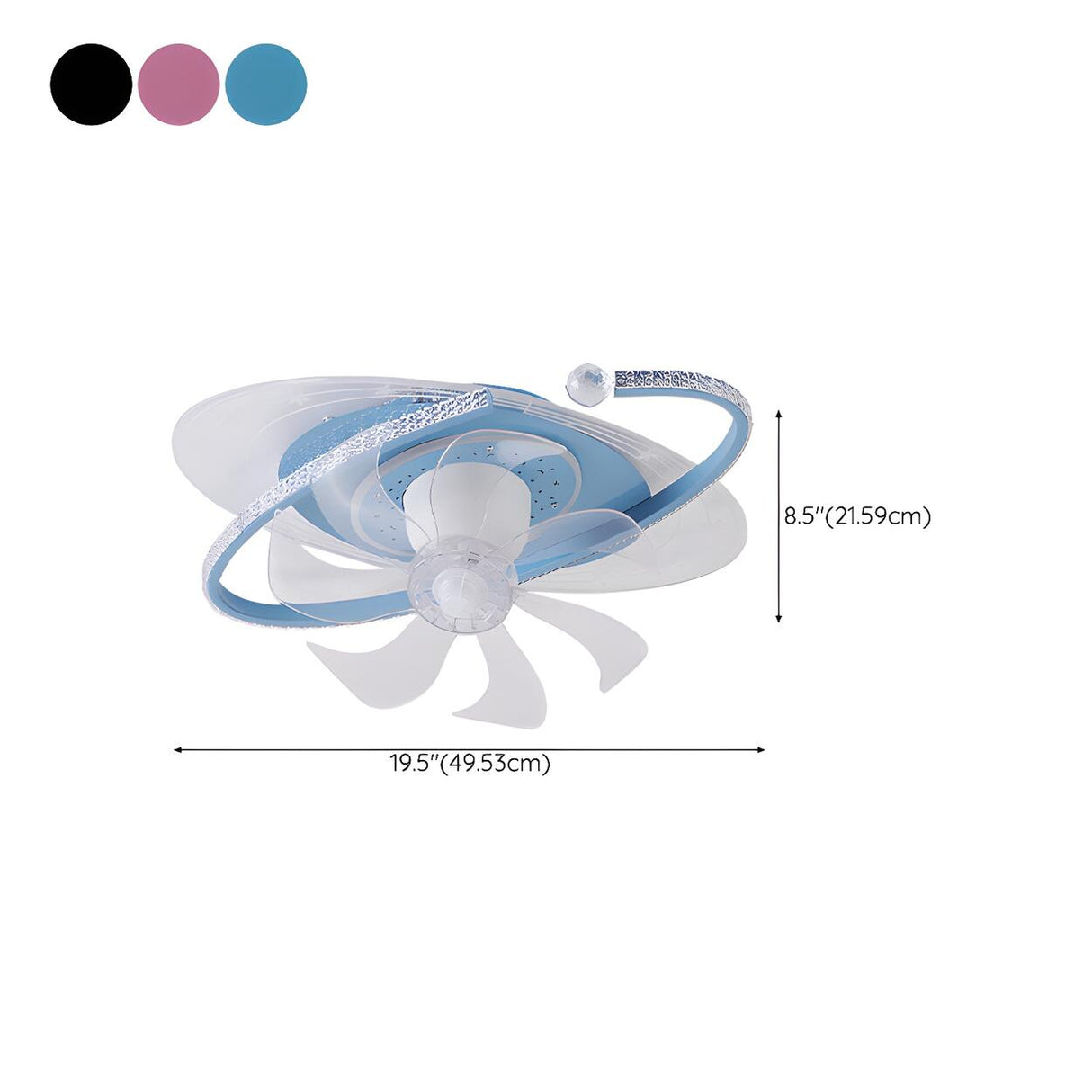 Kids Room Exquisite Oval Galaxy Ceiling Fan with Light 