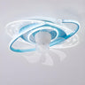 Kids Room Exquisite Oval Galaxy Ceiling Fan with Light Image - 6