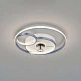 Kids Room Geometric Ring LED Ceiling Fan with Light Image - 11