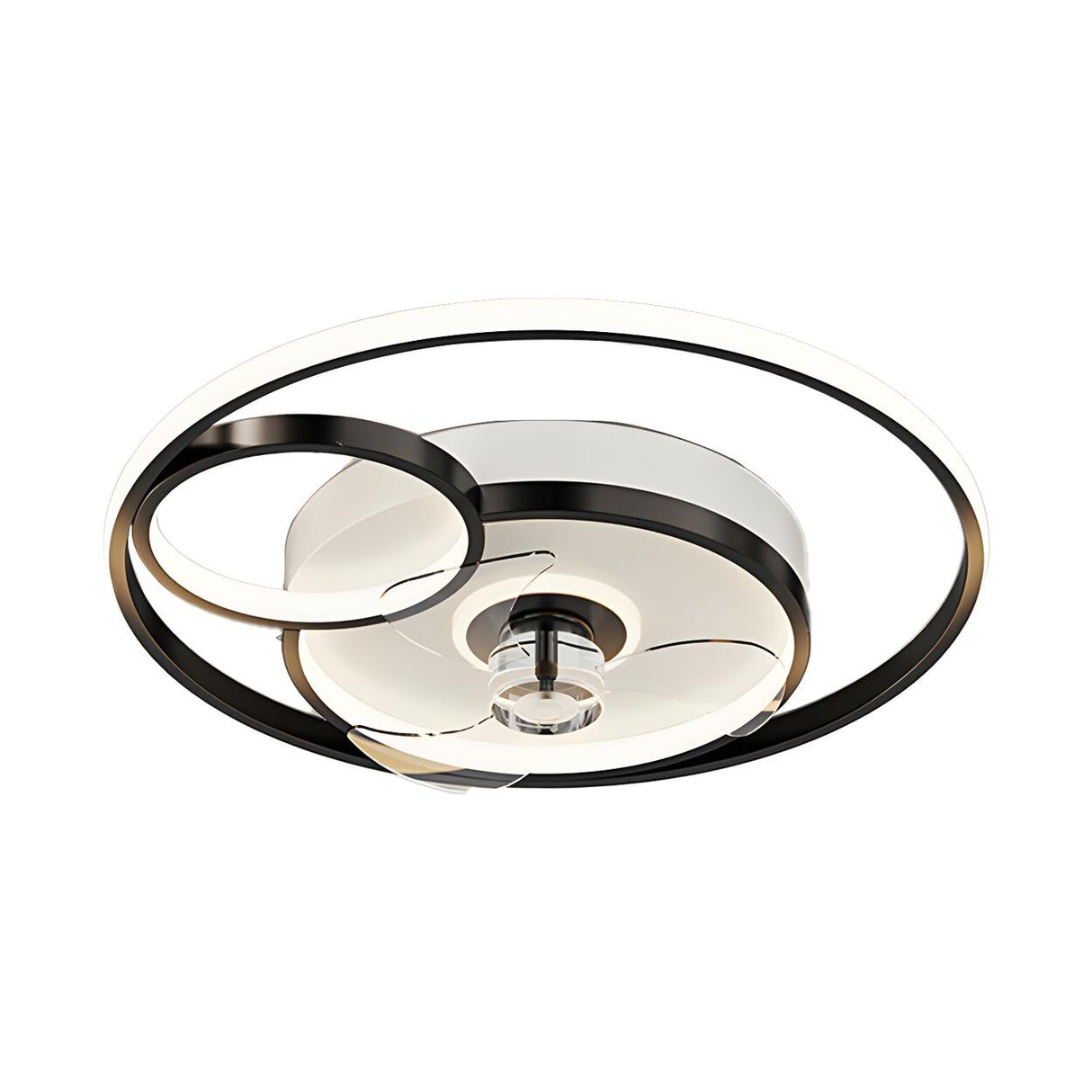 Kids Room Geometric Ring LED Ceiling Fan with Light Image - 12