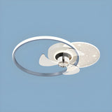 Kids Room Geometric Ring LED Ceiling Fan with Light Image - 13
