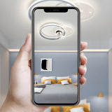 Kids Room Geometric Ring LED Ceiling Fan with Light Image - 24