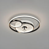 Kids Room Geometric Ring LED Ceiling Fan with Light Image - 5